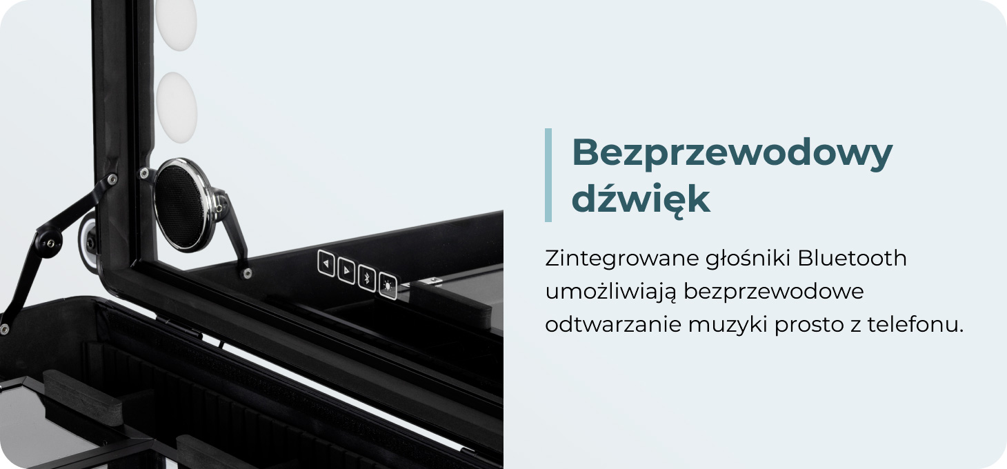 Activeshop Kufer przenośne stanowisko su głośnikami juoda Plus aprašymas - Prekės nuotrauka