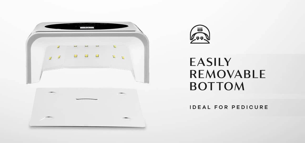 OCHO NAILS belaidė LED UV lempa X22, 72 W, balta, su veidrodiniu dugnu aprašymas - Prekės nuotrauka