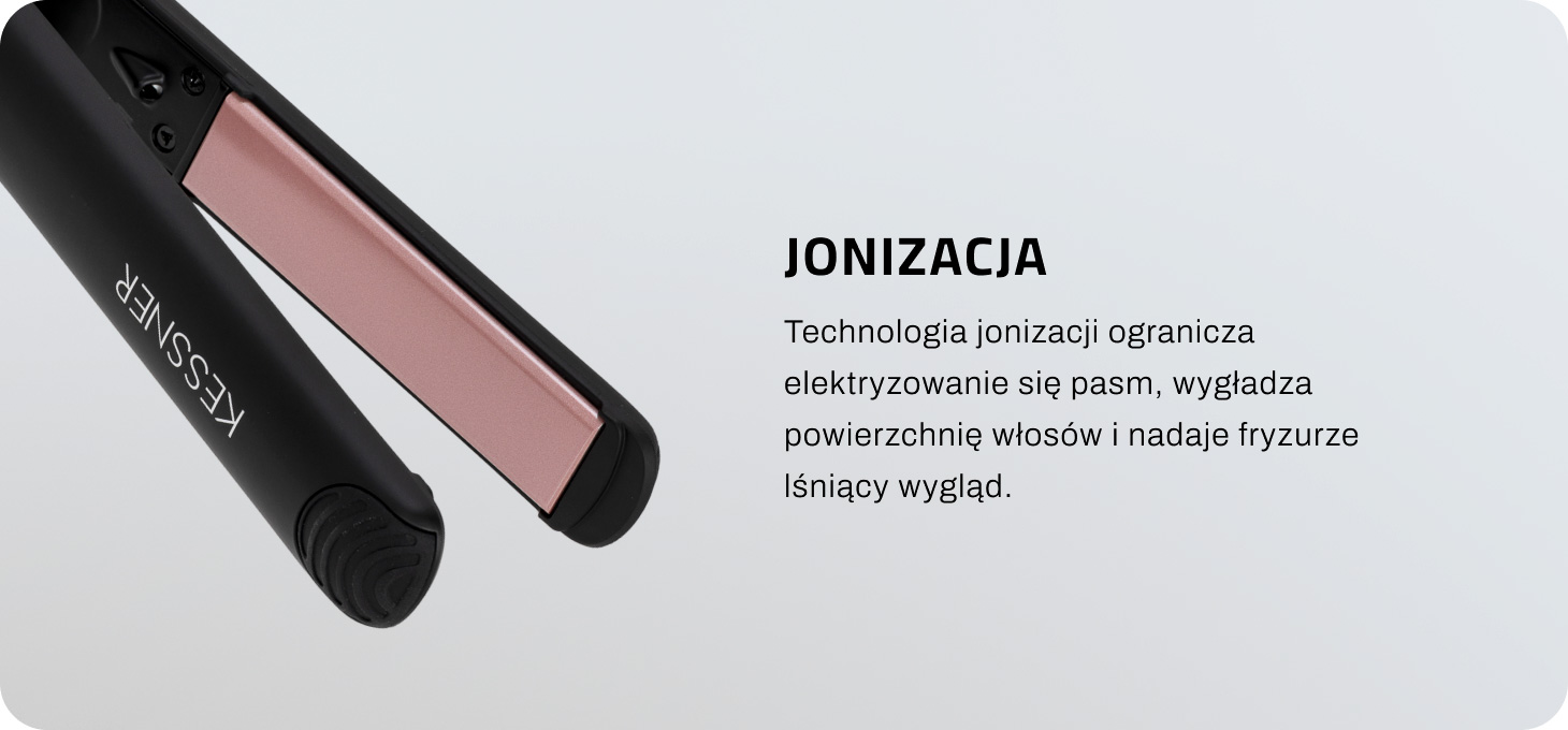Activeshop Plaukų tiesinimo žnyplės Kessner Ionic 230°C juoda aprašymas - Prekės nuotrauka
