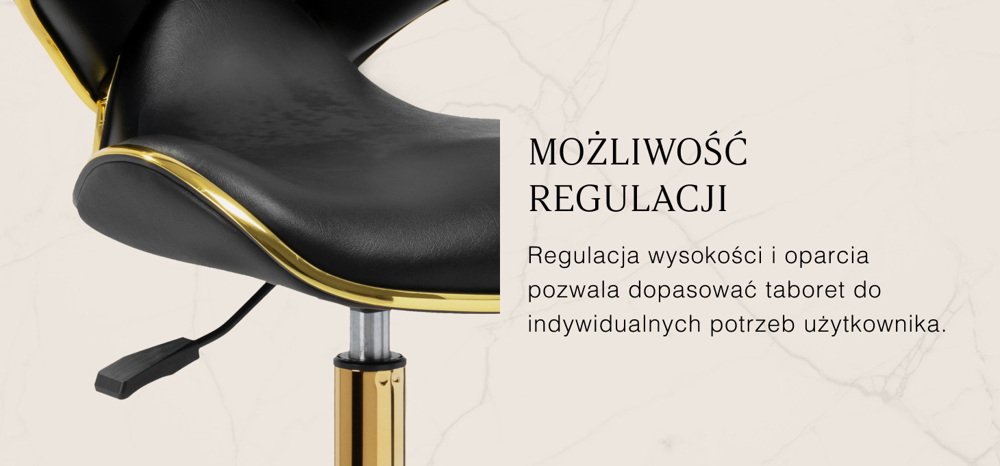 Activeshop Taboret kosmetyczny Gabbiano Q-4599G juoda 2 gat. aprašymas - Prekės nuotrauka