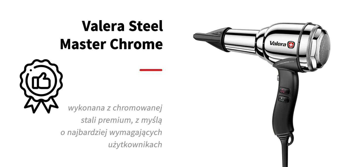 Activeshop Valera Plaukų džiovintuvas Swiss Metal Master Chrome aprašymas - Prekės nuotrauka