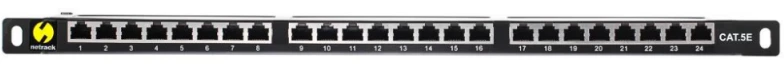 NETRACK 104-12 patch panel 19inch 24-jungtys kat. 5e FTP 0 5U su lentyna