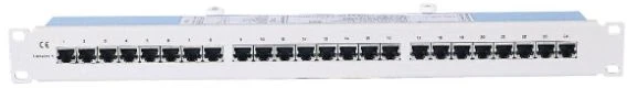 Intellinet 503754 Patch panel 1U, Cat5e STP, 24 porty RJ45, pilka