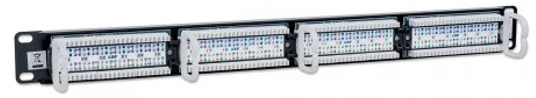 Intracom INTELLINET Cat5e Patch Panel 24 juntys RJ45 UTP 2U Juodas atitinka 19i rackmount standartą