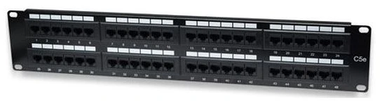 Intellinet 513579 Komutacinė panelė UTP Cat5e 2U 48 prievadų RJ45, juoda
