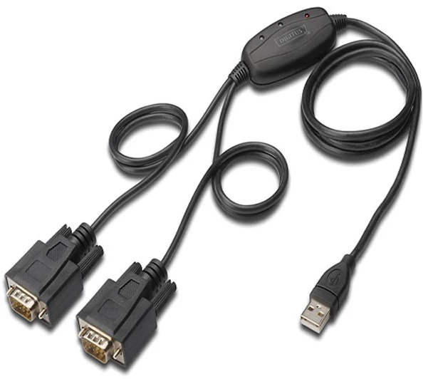 Assmann Electronic DIGITUS USB 2.0 iki RS232x2 kabelis 1,5 M mikroschemų rinkinys FT2232H