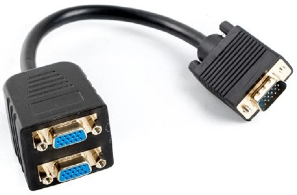 LANBERG AD-0020-BK adapter VGA->VGA x2 20cm