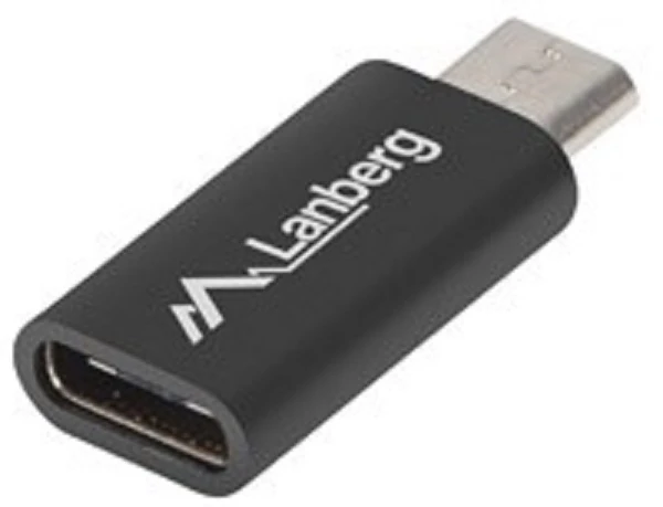 LANBERG AD-UC-UM-01 adapteris USB TYPE-C F -MICRO-B M 2.0 Juodas