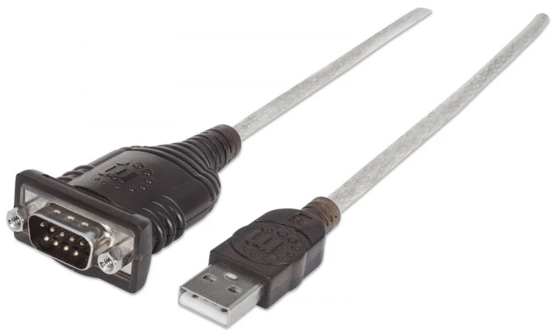 Manhattan 151801 serijinis kabelis Sidabras 0,45 m USB A Serial/COM/RS232/DB9