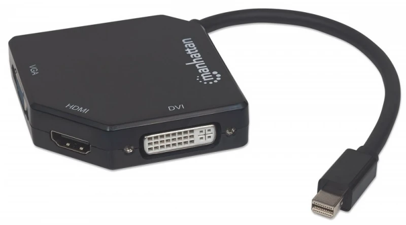 StarTech Intracom MANHATTAN 3-in-1 4K Mini DP Adapteris Mini DisplayPort Male to HDMI/DVI/VGA Female Passive Juodas