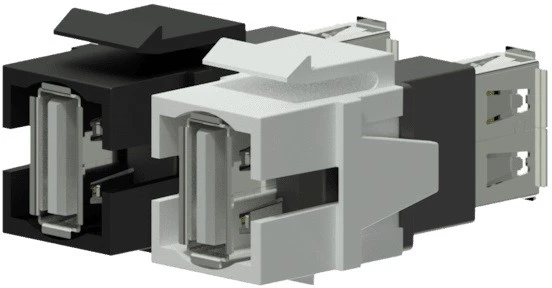 USB 2.0 Keystone juodas ir baltas adapteriai