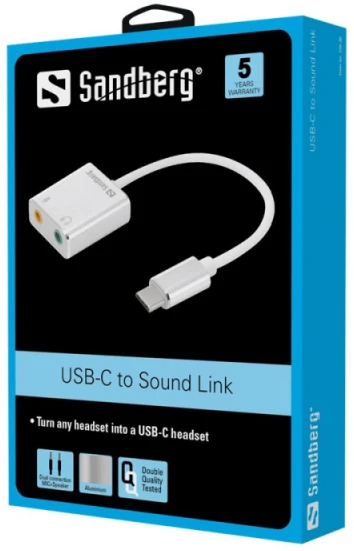 Sandberg USB-C garso adapteris pakuotėje