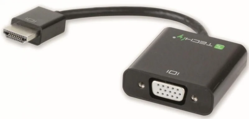 Techly Techniškai HDMI - VGA+3.5mm+Micro USB B M/F Juoda