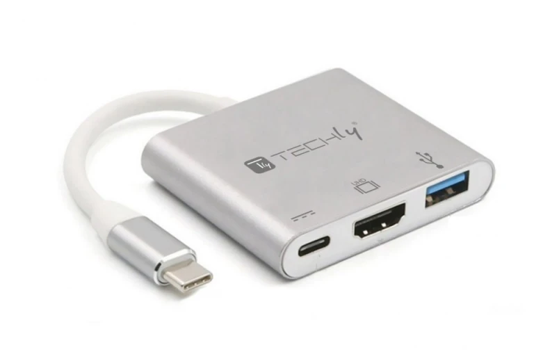 TECHLY konverterio kabelio adapteris USB-C prie USB 3.0 HDMI ir PD