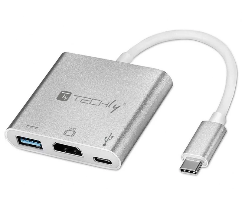 TECHLY konverterio kabelio adapteris USB-C prie USB 3.0 HDMI ir PD