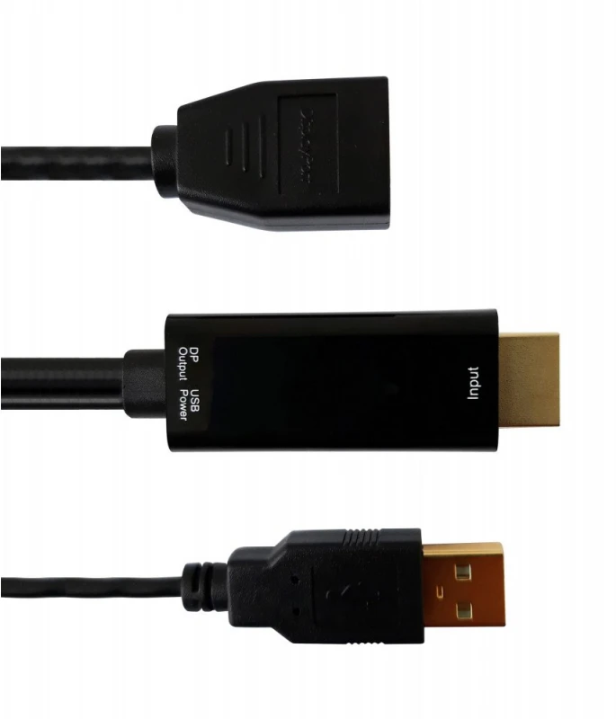 HDMI į DisplayPort adapteris su USB maitinimo laidu