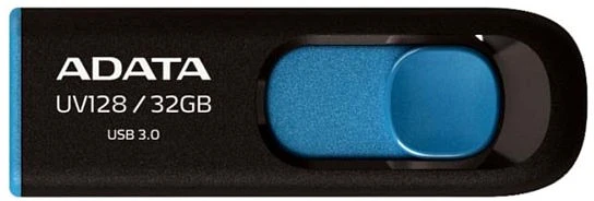 Atmintukas Adata UV128 64GB Juodas/Mėlynas