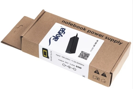 Nesiojamo Kompiuterio Įkroviklis - Akyga AK-ND-24 65W 20V 3.25A Vidaus Juodas