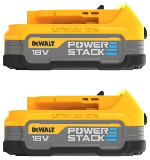 DeWalt 2 baterijų komplektas PowerStack 18V Li-Ion 1,7Ah DeWALT [DCBP034E2-XJ]