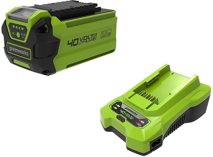 Greenworks GSK40B2 40V 2 Ah akumuliatoriaus ir greitojo kroviklio komplektas