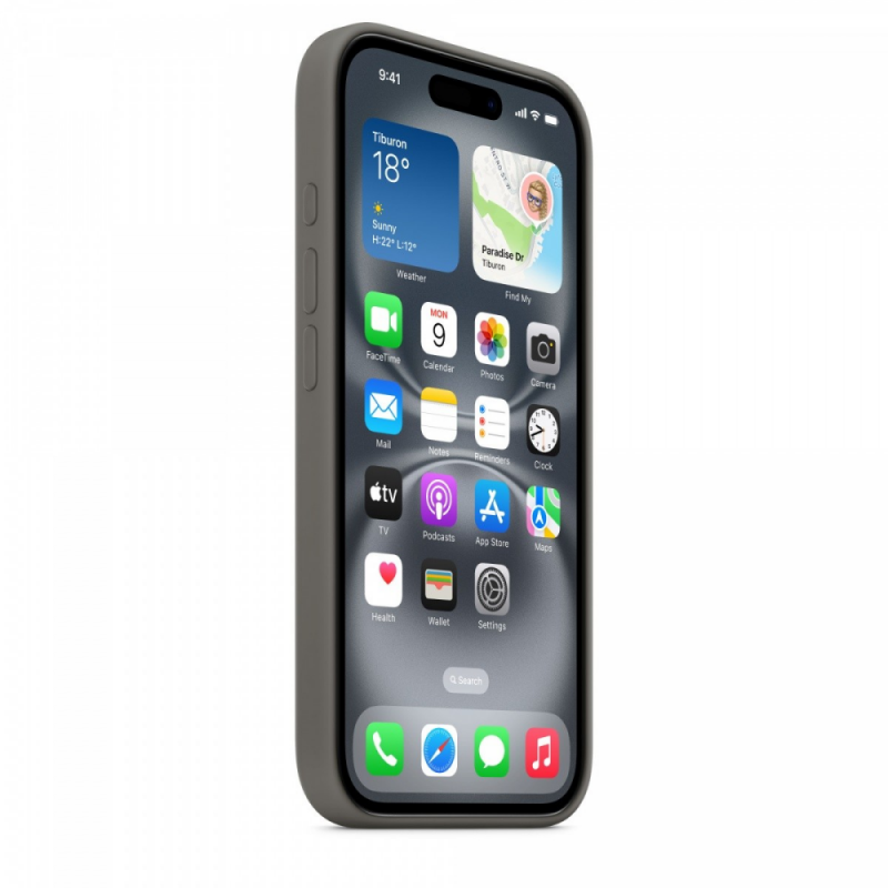 Apple iPhone 16 Silikoninis dėklas with MagSafe - Stone Gray