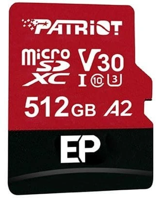 Patriot 512GB Micro SDXC atminties kortelė raudona
