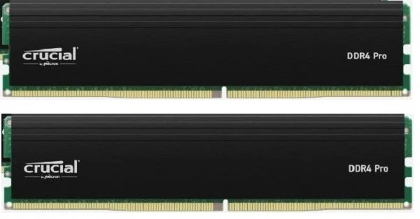 RAM „Crucial Pro“ 64 GB rinkinys (2 x 32 GB) DDR4-3200 UDIMM CL22 (16 Gbit), EAN: 649528937797