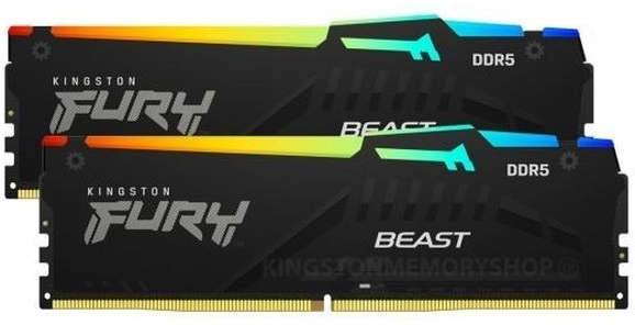 RAM „Kingston KF556C36BBEAK2-64“ 64 GB 5600 MT/s DDR5 CL36 DIMM (2 vnt. rinkinys) „FURY Beast RGB EXPO“ | „Kingston“