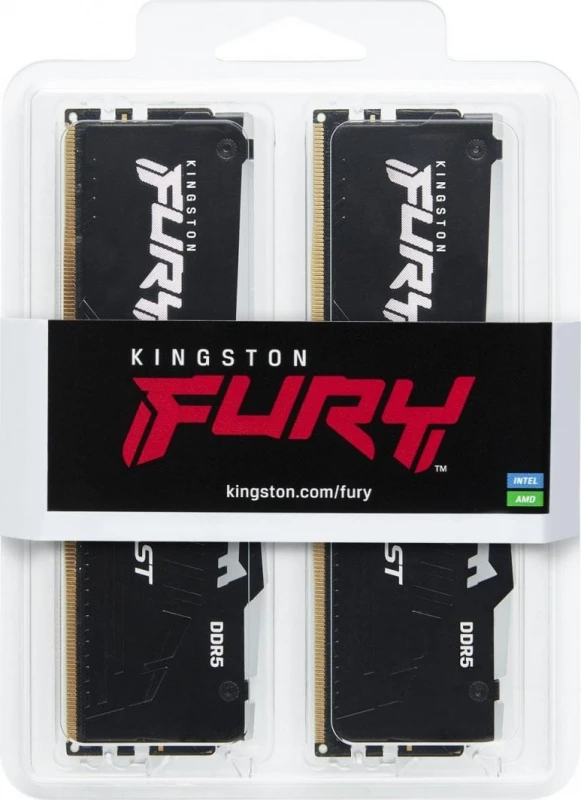 RAM Kingston KF560C36BWEAK2-64 64GB 6000MT/s DDR5 CL36 DIMM (Kit of 2) FURY Beast Baltas RGB EXPO | Kingstonas