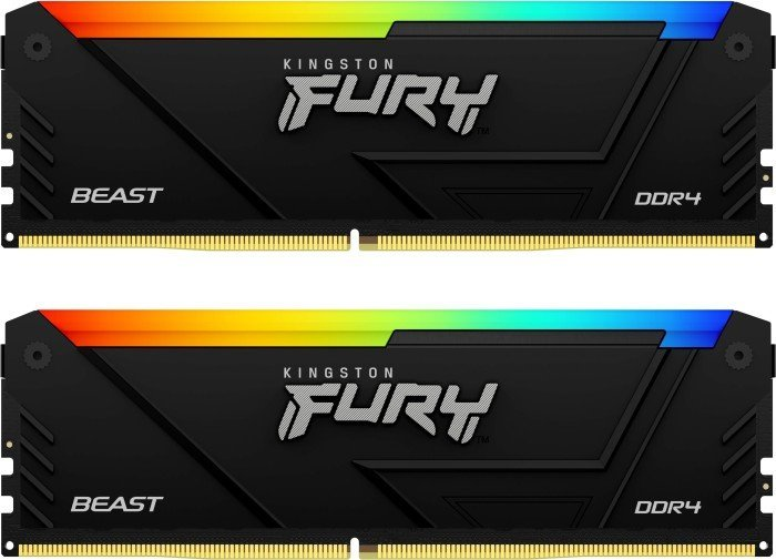 RAM „Kingston KF432C16BB2AK2/64“ 64 GB 3200 MT/s DDR4 CL16 DIMM (2 vnt. rinkinys) „FURY Beast RGB“ | „Kingston“