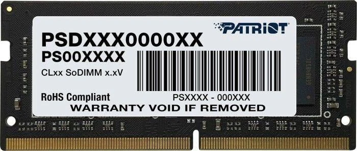 Patriot SO-DIMM atminties modulis su techniniu lipduku