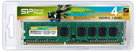 RAM Silicon Power SP004GBLTU160N02 atminties modulis 4 GB DDR3 1600 MHz