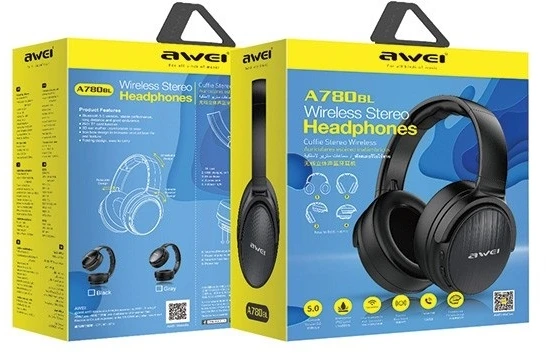 AWEI Ausinės A780BL Juodas, Belaidės, Over-Ear