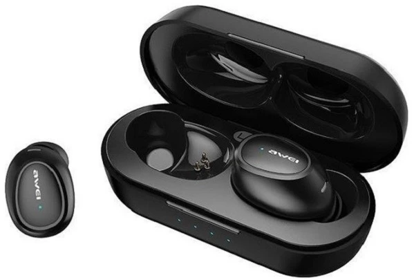 AWEI Bluetooth 5.0 T16 TWS ausinės + docking station juodos spalvos