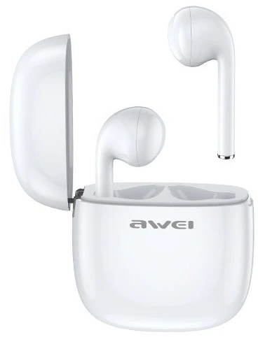 AWEI Bluetooth 5.0 T28 TWS ausinės + docking station baltos spalvos