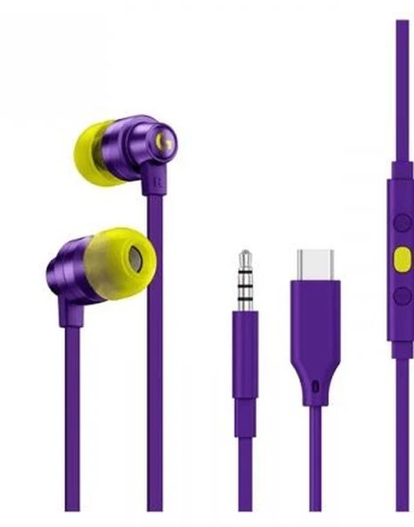 Į ausis įkišamos ausinės žaidimams Logitech G333, Violetinė
