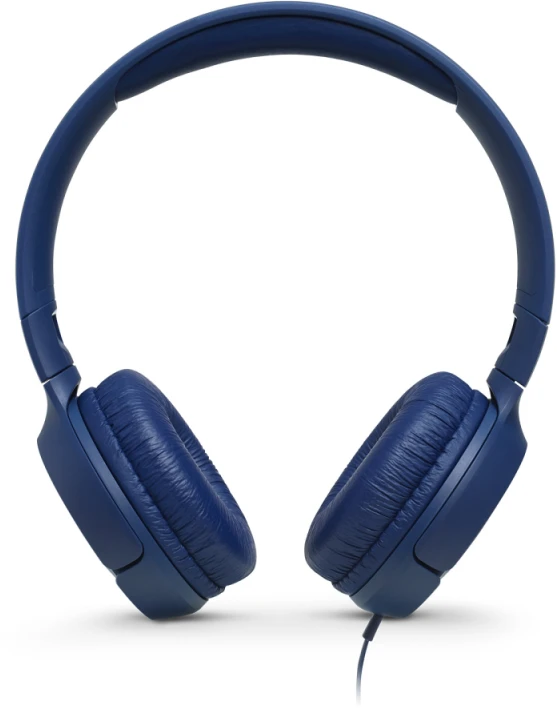 Lengvos ir patogios Ausinės JBL Tune 500 Pure Bass sound su mikrofonu mėlynos