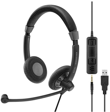 Epos Sennheiser SC 75 USB MS laidinės ausinės, Juodos