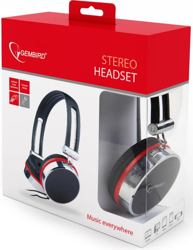 Kompaktiškos stereo ausinės su mikrofonu Gembird MHS-903, 2x 3.5mm