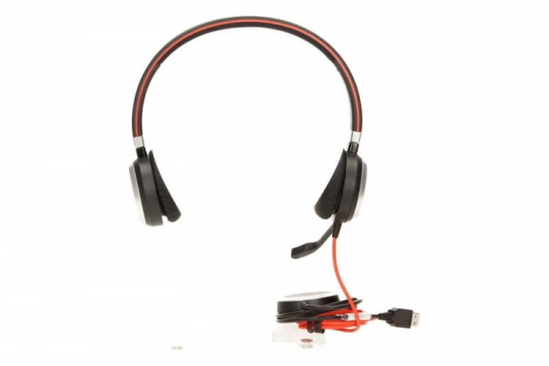 JABRA EVOLVE 40 UC Stereo USB su lankeliu ant galvos triukšmo slopinimas USB jungtis with užtildymo mygtukas ir garsumo valdymu ant laido