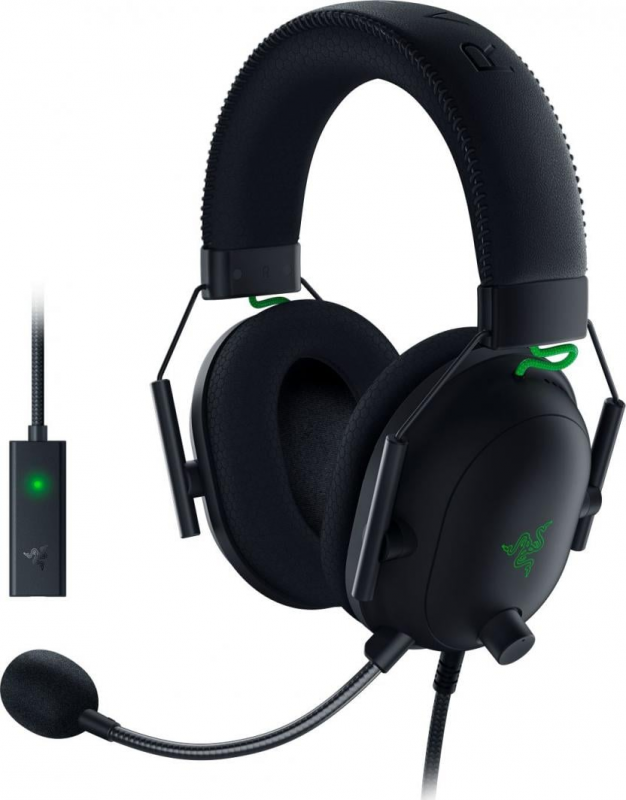 Esports THX Spatial Audio Žaidimų Ausinės Razer BlackShark V2 + USB garso plokštė, Juodos