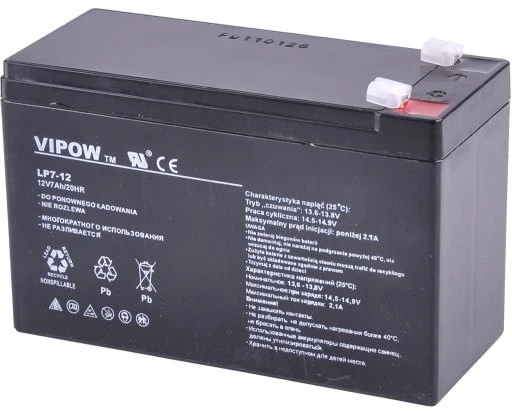 Švino akumuliatorius VIPOW 12V 7.0Ah