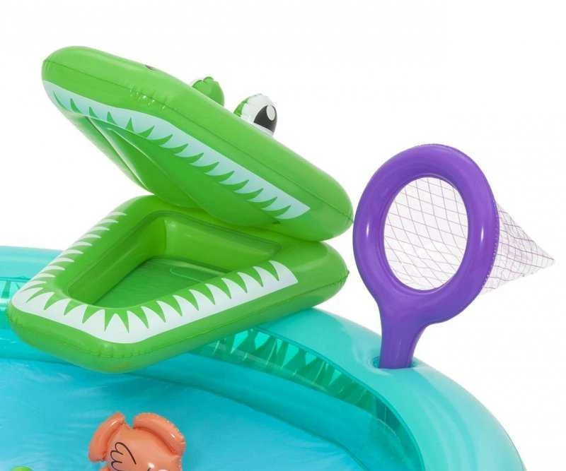 Bestway pripučiama žaidimų aikštelė CROCODILE čiuožykla + purkštuvas + kamuoliukai 53166