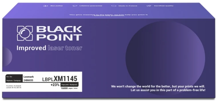 Black Point Juodas Point Toneris Juodas Point LBPLXM1145 Juodas pakeitimas 24B6035 (BLLXM1145BKBW)