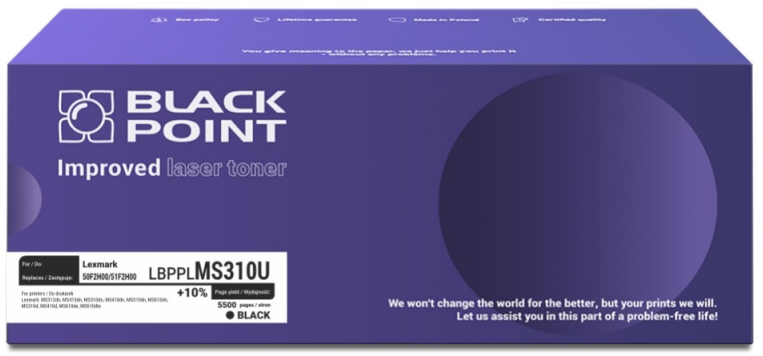 Black Point Juodas Point Toneris Juodas Point Juodas pakeitimas 50F2H00 (BLLMS310UBCBW)