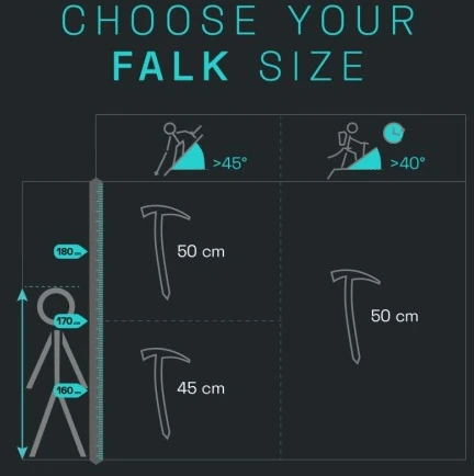 Blue Ice Czekan turistinis Mėlyna Ice Falk Ice Axe - dark pilkas dydis: 50_cm