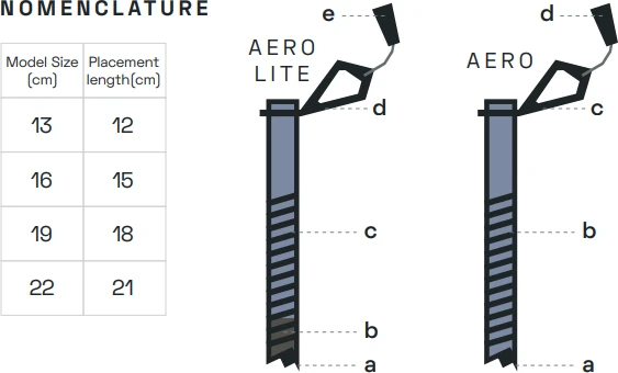 Carruzzo aero lite ice screw 16cm-mėlynas Mėlynas ICE