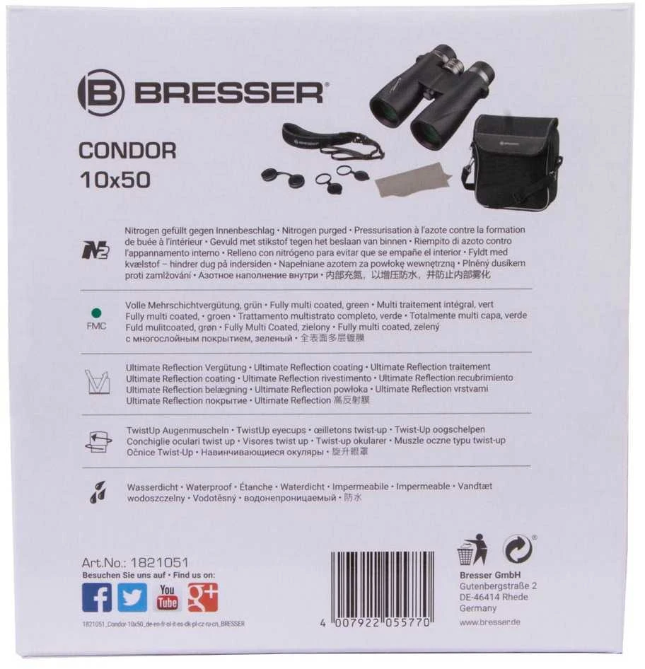 Bresser Condor 10x50 Žiūronai su UR danga