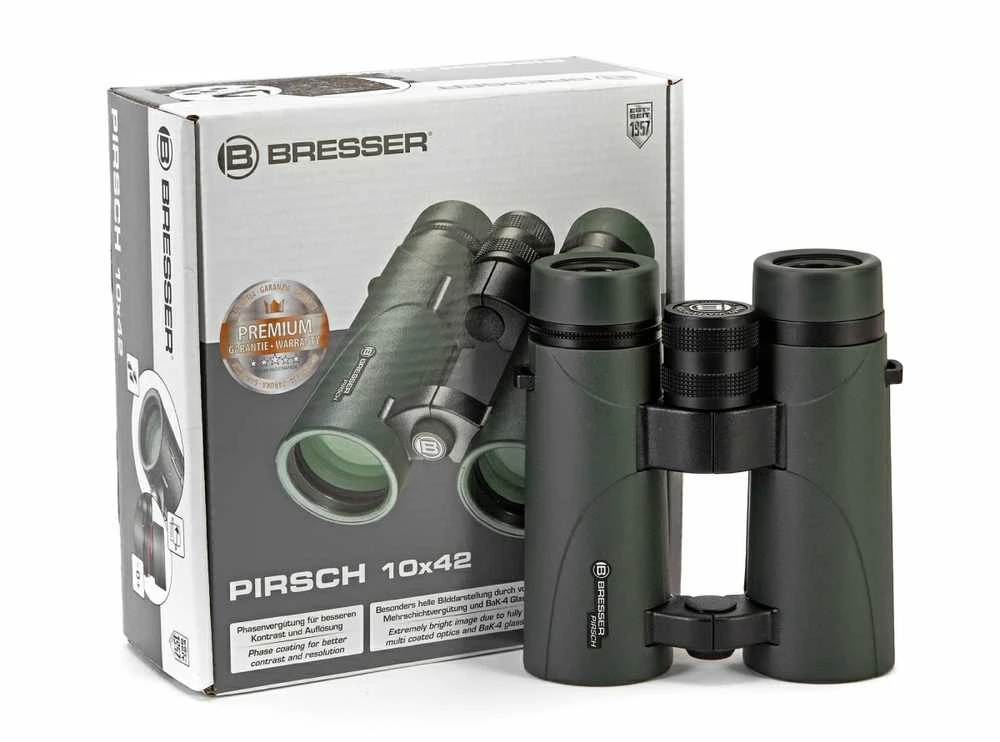Žiūronai Bresser Pirsch 10x42 su prizmės fazine danga
