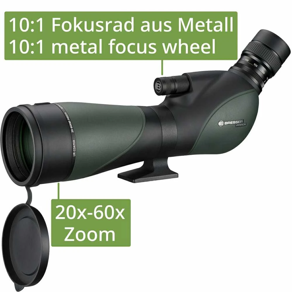 Žiūronai Stebėjimo monoklis BRESSER Pirsch 20-60x80 Gen. II with DeLuxe 10:1 Focus